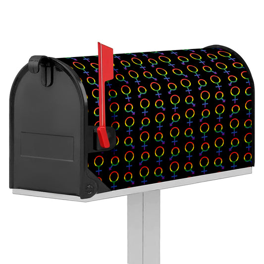 Gay Pride Gender Symbol Pattern Print Mailbox Cover