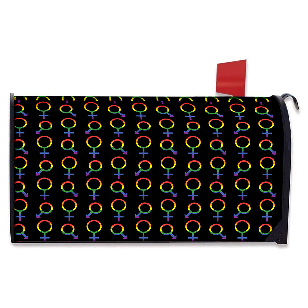 Gay Pride Gender Symbol Pattern Print Mailbox Cover