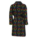 Gay Pride Gender Symbol Pattern Print Men's Bathrobe