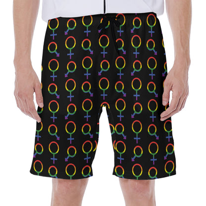 Gay Pride Gender Symbol Pattern Print Men's Beach Shorts