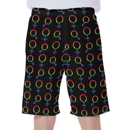 Gay Pride Gender Symbol Pattern Print Men's Beach Shorts