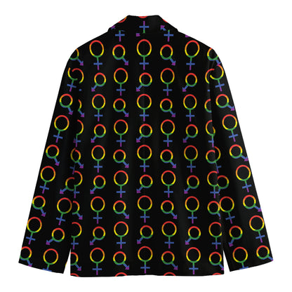 Gay Pride Gender Symbol Pattern Print Men's Blazer
