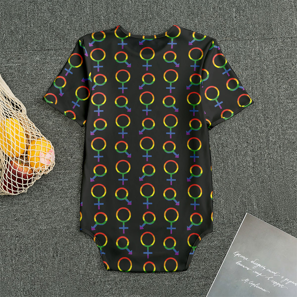 Gay Pride Gender Symbol Pattern Print Men's Bodysuit