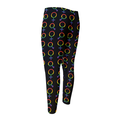 Gay Pride Gender Symbol Pattern Print Men's Compression Pants