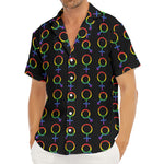 Gay Pride Gender Symbol Pattern Print Men's Deep V-Neck Shirt