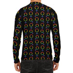 Gay Pride Gender Symbol Pattern Print Men's Long Sleeve Rash Guard