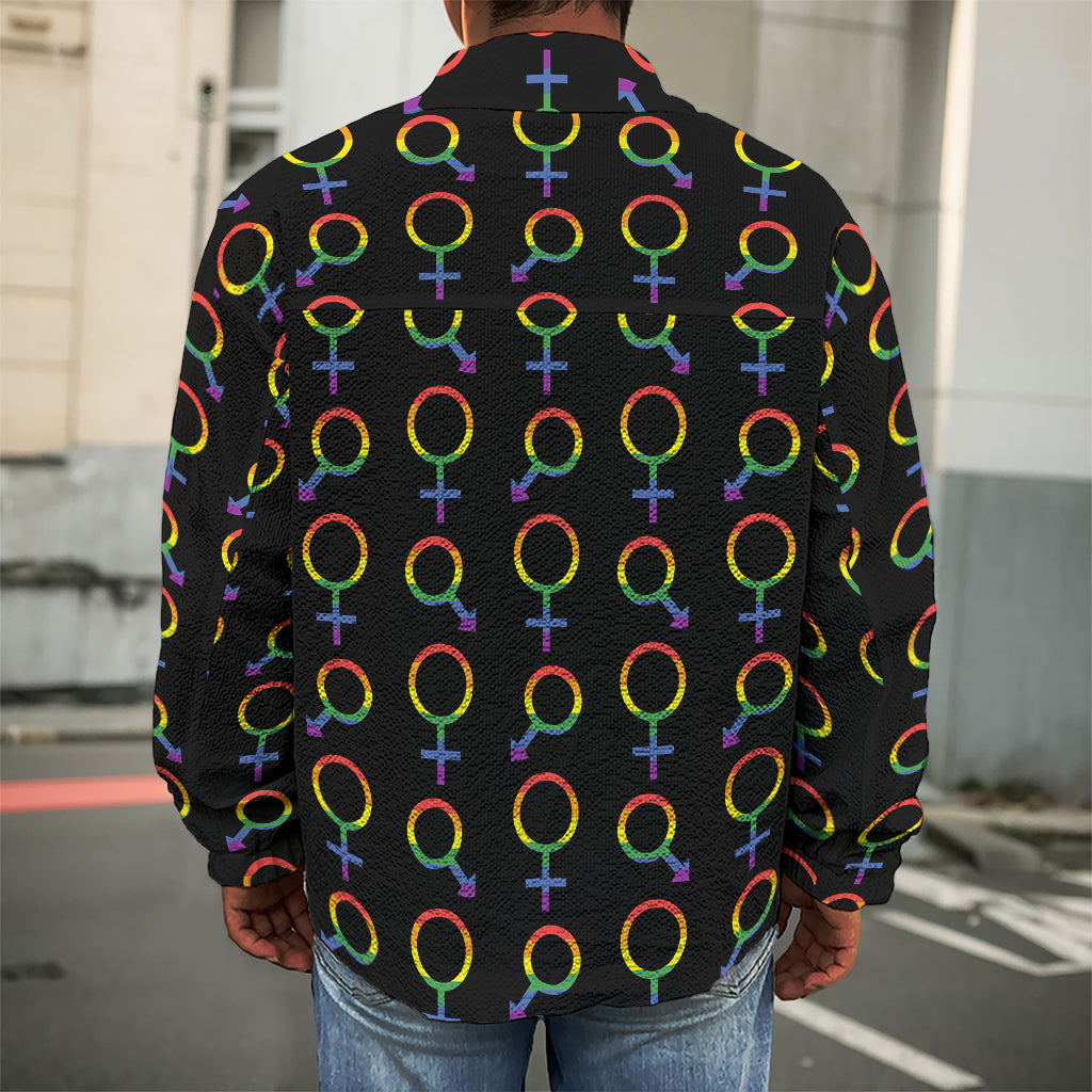 Gay Pride Gender Symbol Pattern Print Men's Shirt Jacket