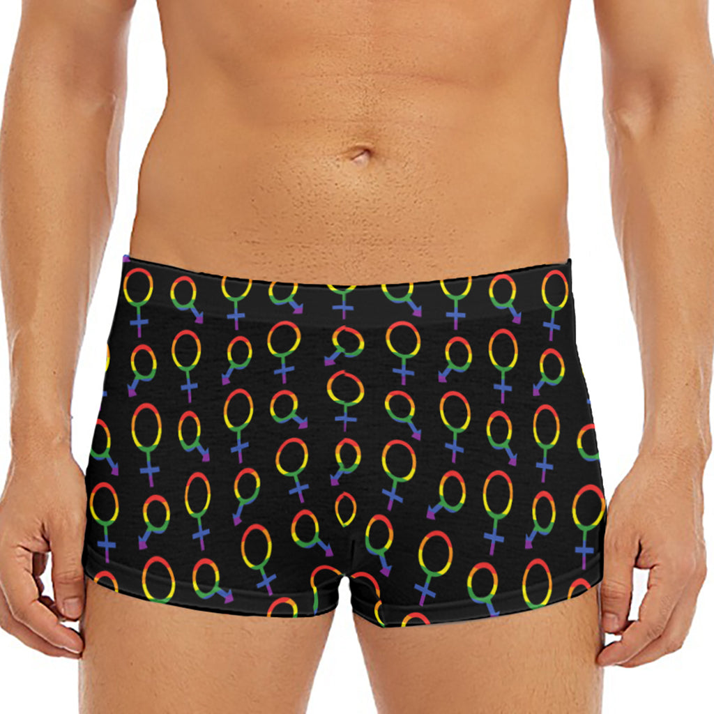 Gay Pride Gender Symbol Pattern Print Men's Short Boxer Briefs
