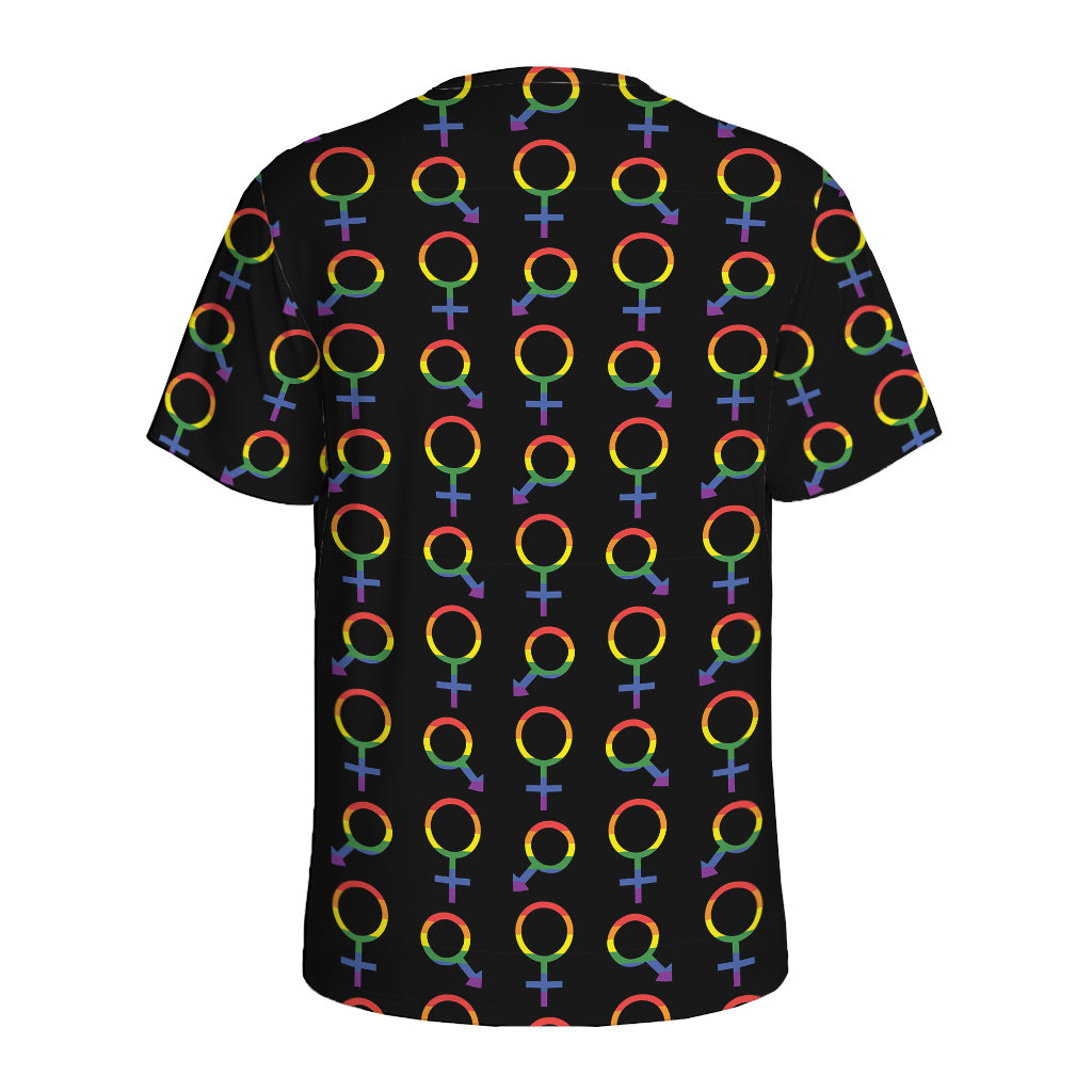 Gay Pride Gender Symbol Pattern Print Men's Sports T-Shirt