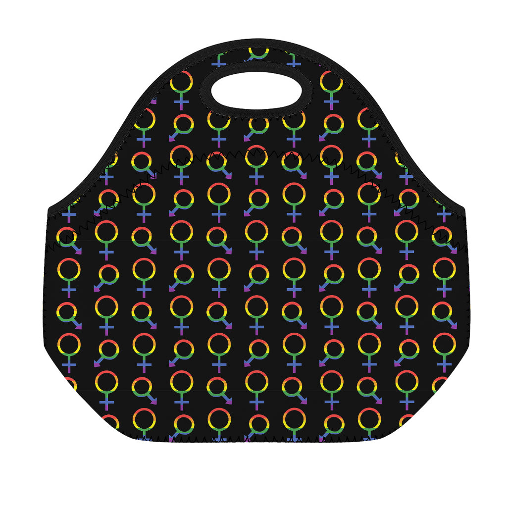 Gay Pride Gender Symbol Pattern Print Neoprene Lunch Bag