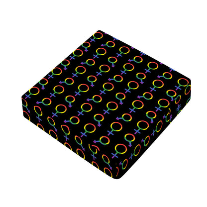 Gay Pride Gender Symbol Pattern Print Outdoor Seat Cushion Cover