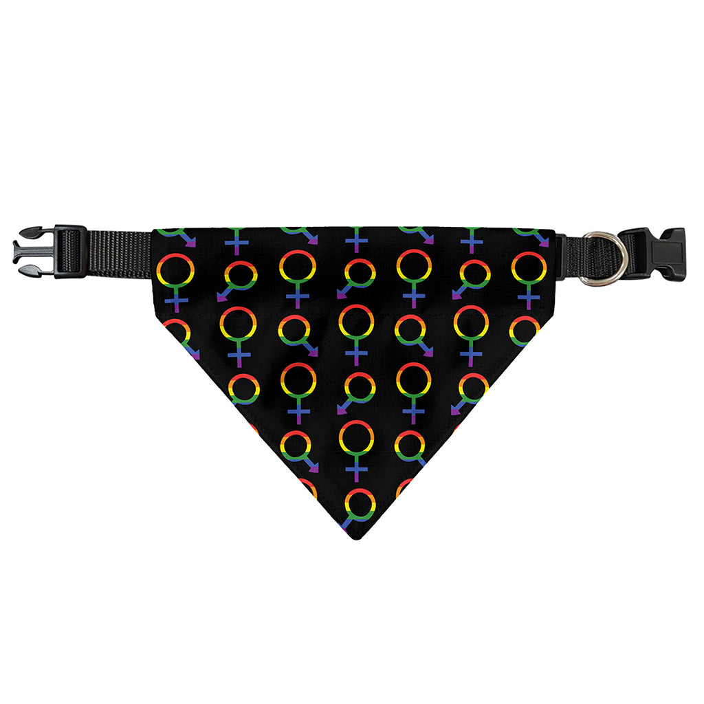 Gay Pride Gender Symbol Pattern Print Over The Collar Dog Bandana