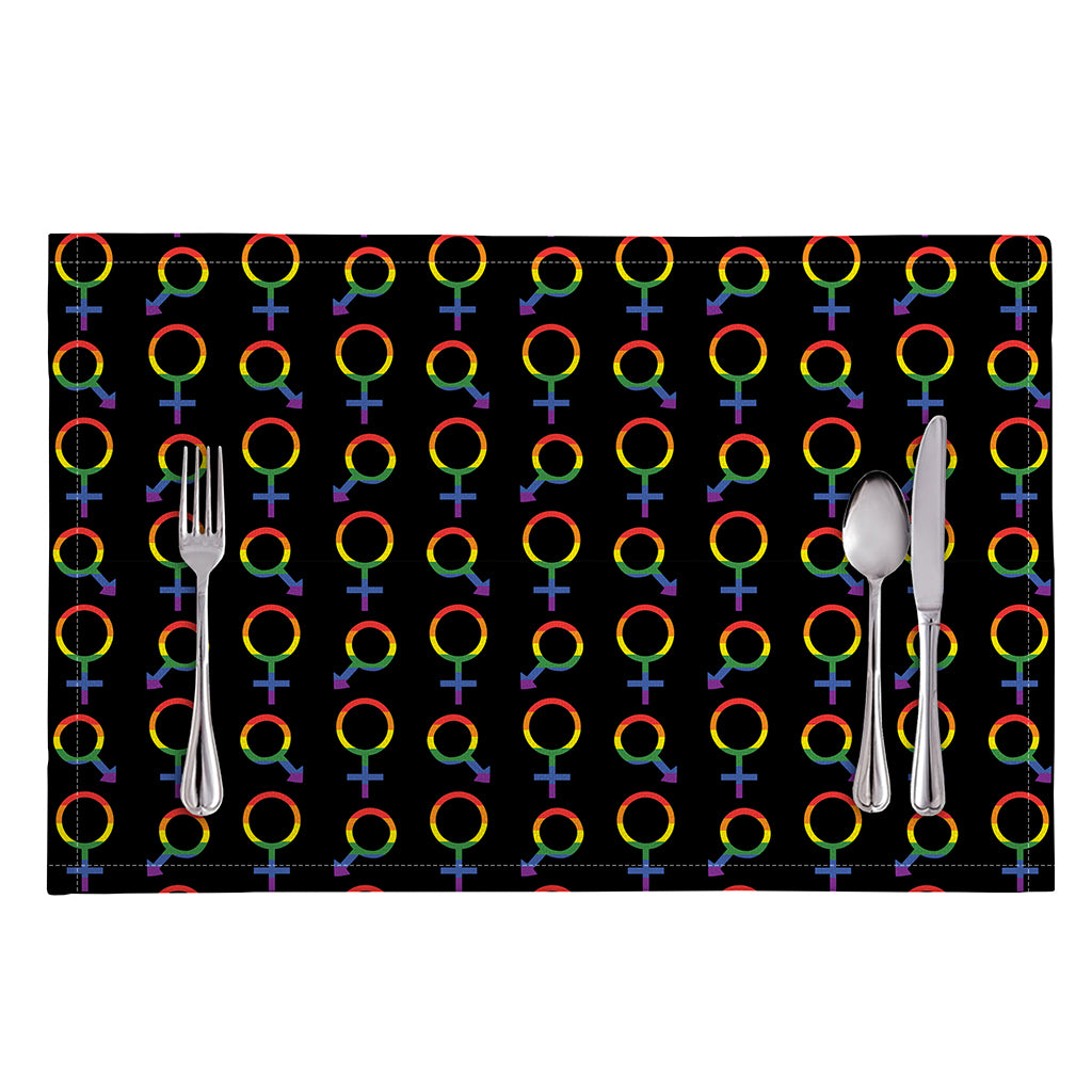 Gay Pride Gender Symbol Pattern Print Placemat