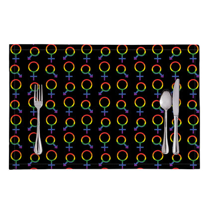 Gay Pride Gender Symbol Pattern Print Placemat