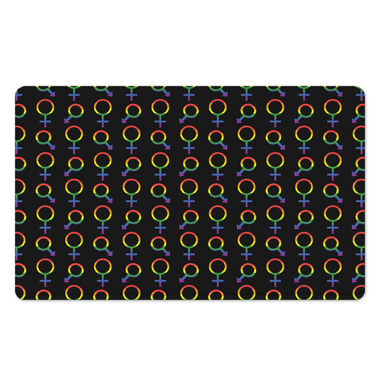 Gay Pride Gender Symbol Pattern Print Polyester Doormat