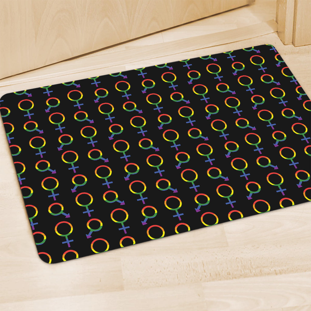 Gay Pride Gender Symbol Pattern Print Polyester Doormat