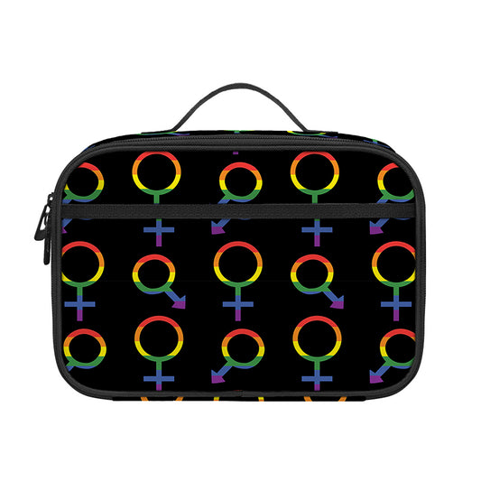 Gay Pride Gender Symbol Pattern Print Portable Lunch Bag
