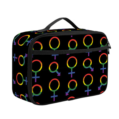 Gay Pride Gender Symbol Pattern Print Portable Lunch Bag
