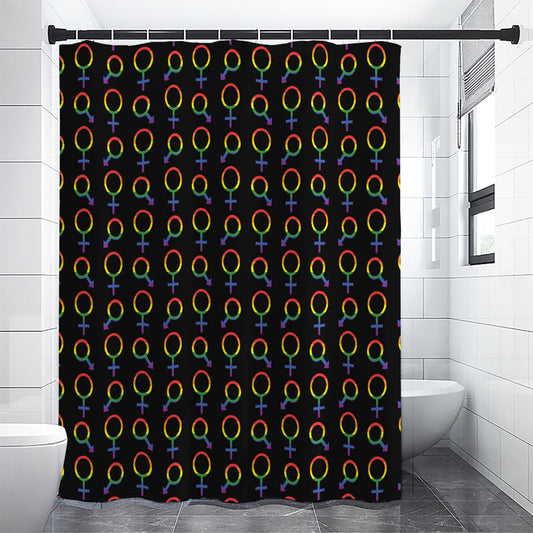 Gay Pride Gender Symbol Pattern Print Premium Shower Curtain