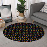 Gay Pride Gender Symbol Pattern Print Round Rug