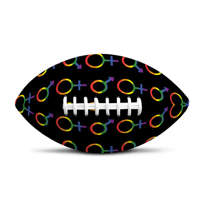 Gay Pride Gender Symbol Pattern Print Rugby Ball