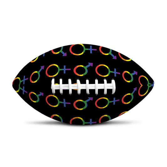 Gay Pride Gender Symbol Pattern Print Rugby Ball