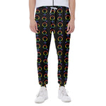 Gay Pride Gender Symbol Pattern Print Scuba Joggers