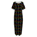 Gay Pride Gender Symbol Pattern Print Short Sleeve Long Nightdress