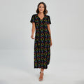 Gay Pride Gender Symbol Pattern Print Short Sleeve Maxi Dress