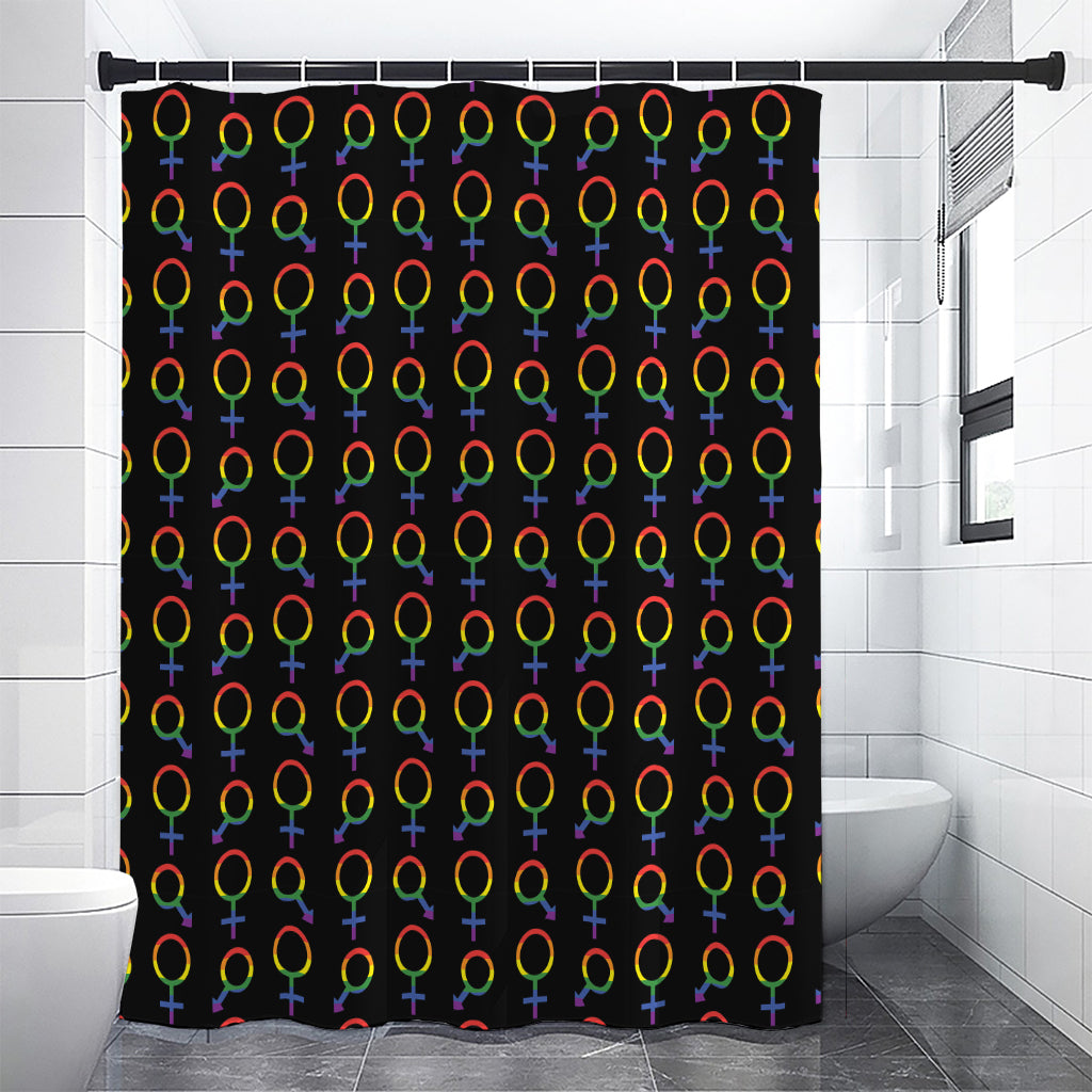 Gay Pride Gender Symbol Pattern Print Shower Curtain
