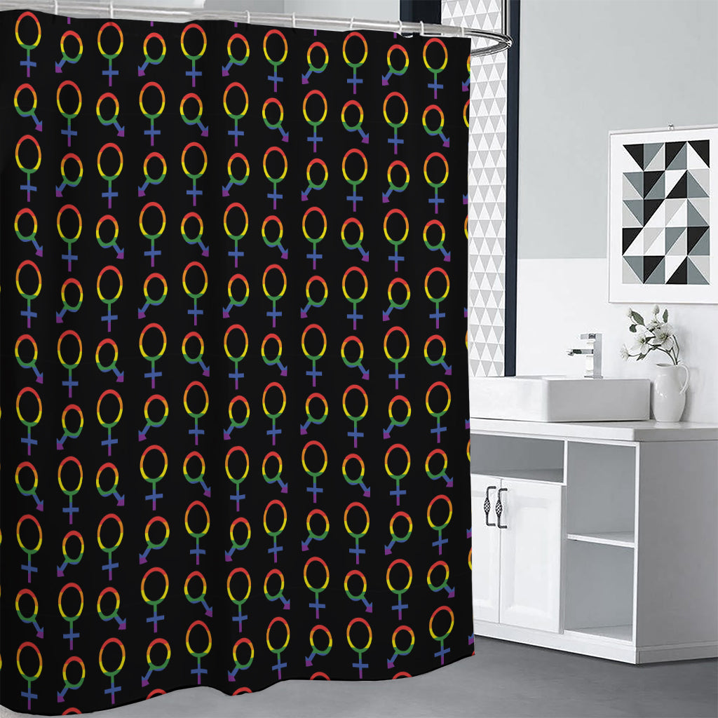 Gay Pride Gender Symbol Pattern Print Shower Curtain