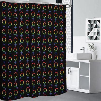 Gay Pride Gender Symbol Pattern Print Shower Curtain