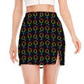 Gay Pride Gender Symbol Pattern Print Side Slit Mini Skirt