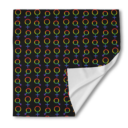 Gay Pride Gender Symbol Pattern Print Silk Bandana