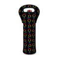 Gay Pride Gender Symbol Pattern Print Single Neoprene Wine Tote