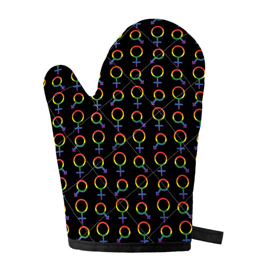 Gay Pride Gender Symbol Pattern Print Single Oven Mitt