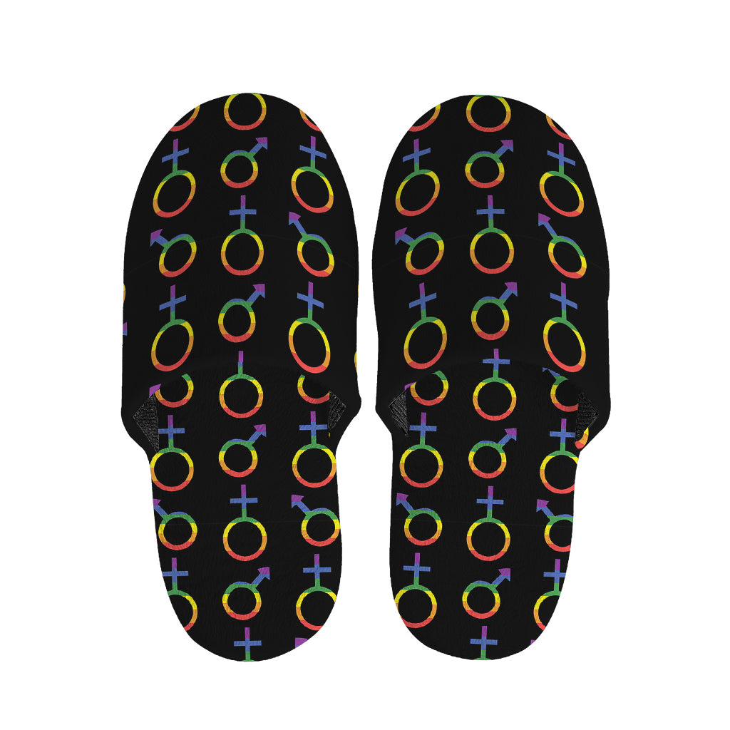 Gay Pride Gender Symbol Pattern Print Slippers
