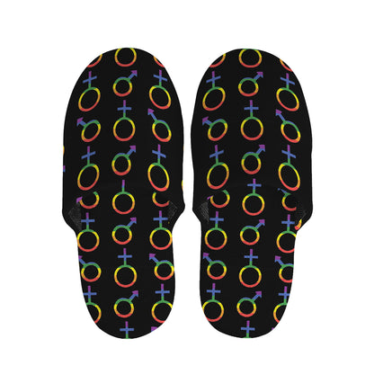 Gay Pride Gender Symbol Pattern Print Slippers