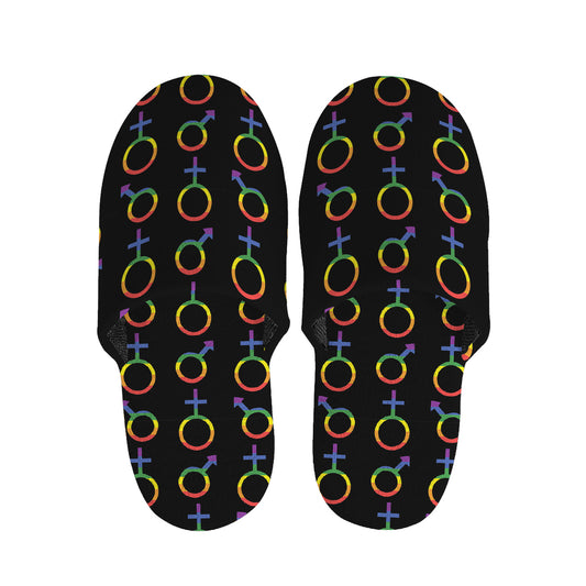 Gay Pride Gender Symbol Pattern Print Slippers