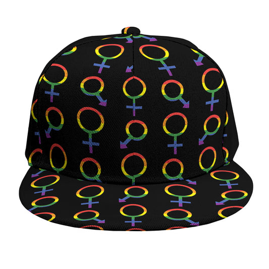 Gay Pride Gender Symbol Pattern Print Snapback Cap