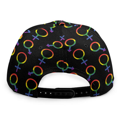 Gay Pride Gender Symbol Pattern Print Snapback Cap