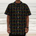 Gay Pride Gender Symbol Pattern Print Textured Short Sleeve Shirt