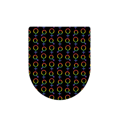 Gay Pride Gender Symbol Pattern Print Toilet Lid Cover