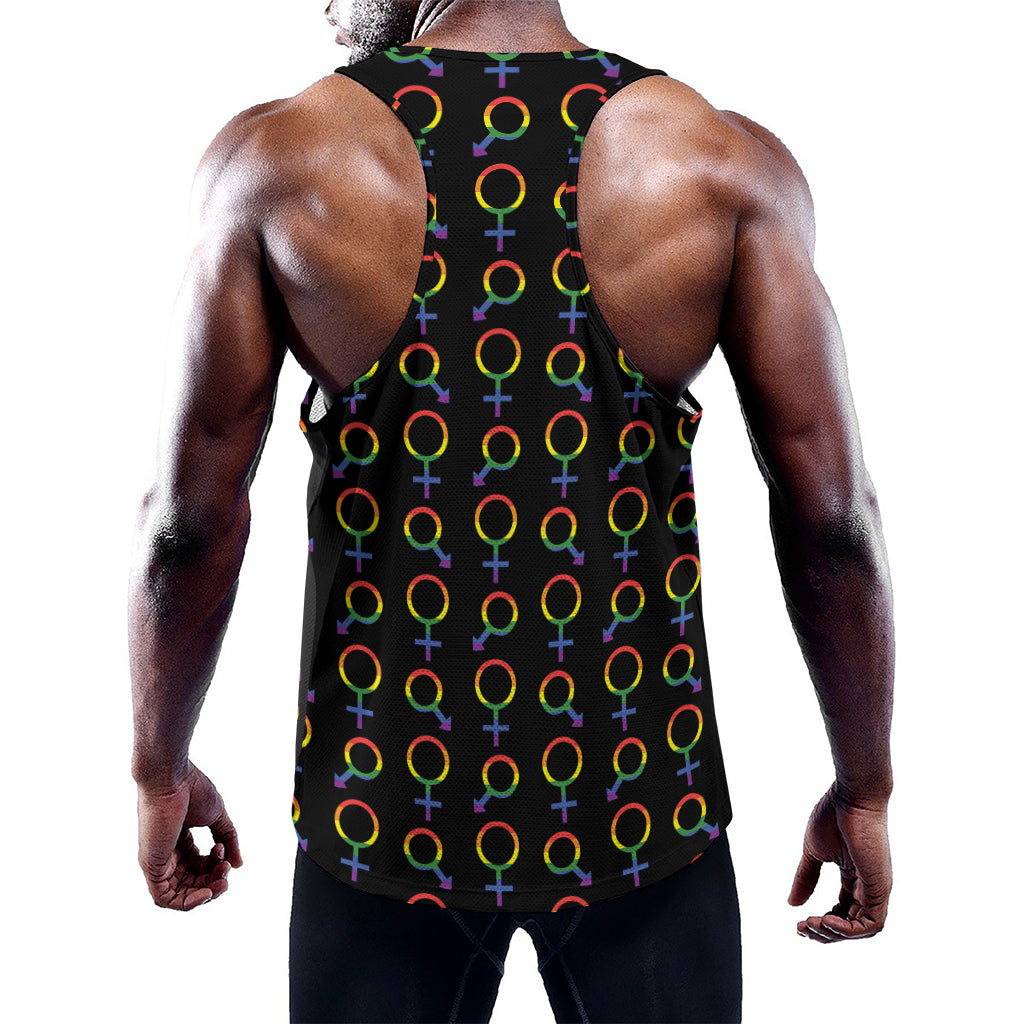 Gay Pride Gender Symbol Pattern Print Training Tank Top