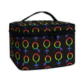 Gay Pride Gender Symbol Pattern Print Travel Makeup Bag