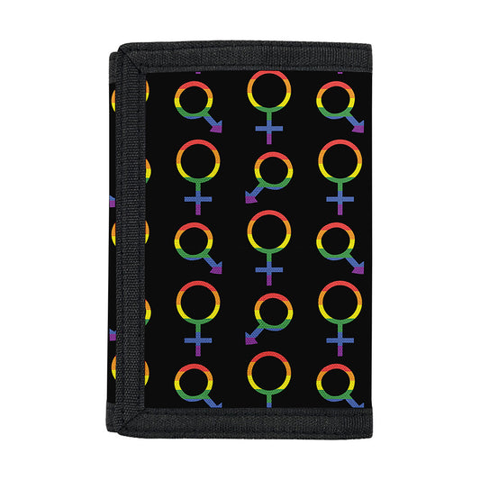 Gay Pride Gender Symbol Pattern Print Trifold Wallet