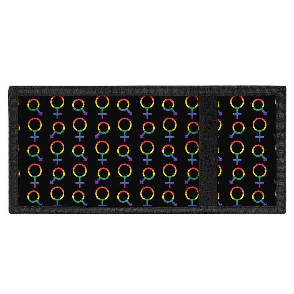 Gay Pride Gender Symbol Pattern Print Trifold Wallet
