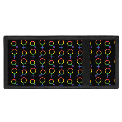 Gay Pride Gender Symbol Pattern Print Trifold Wallet