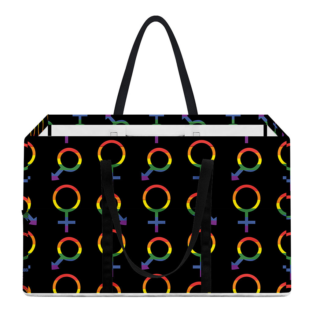 Gay Pride Gender Symbol Pattern Print Utility Tote Bag