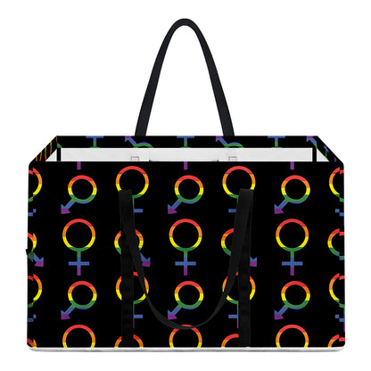 Gay Pride Gender Symbol Pattern Print Utility Tote Bag
